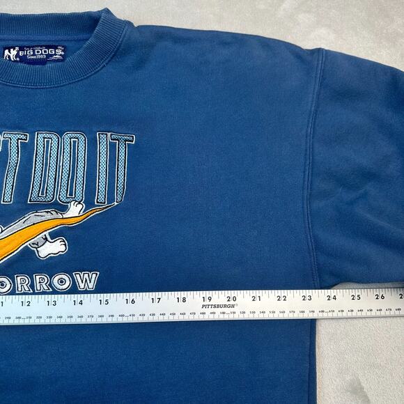 Big Dogs Nike Swoosh Parody Just Do It Tomorrow Embroidered Sweatshirt Y2K VTG M - Picture 6 of 10